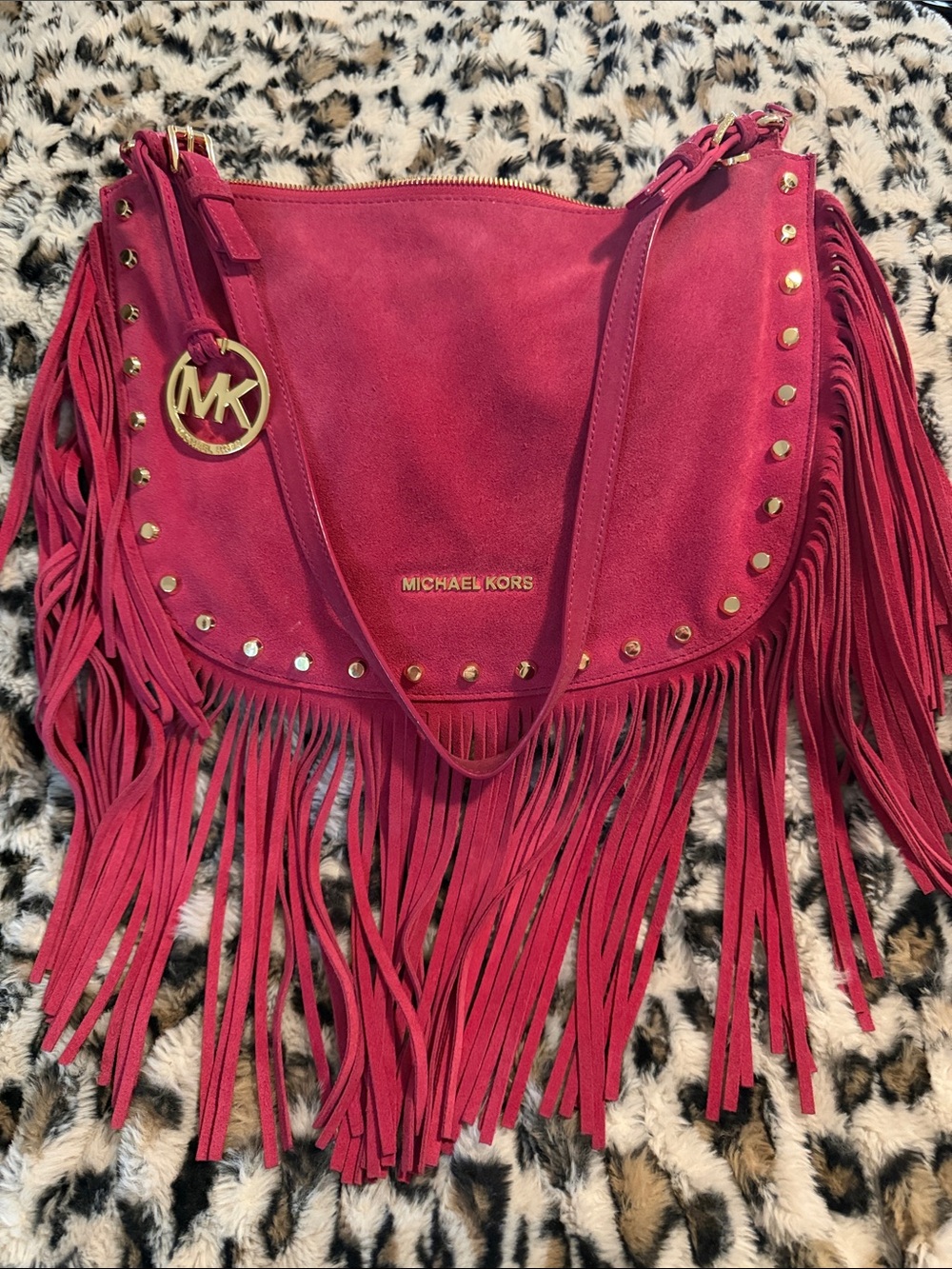 Michael Kors pink  Fringe Shoulder Bag